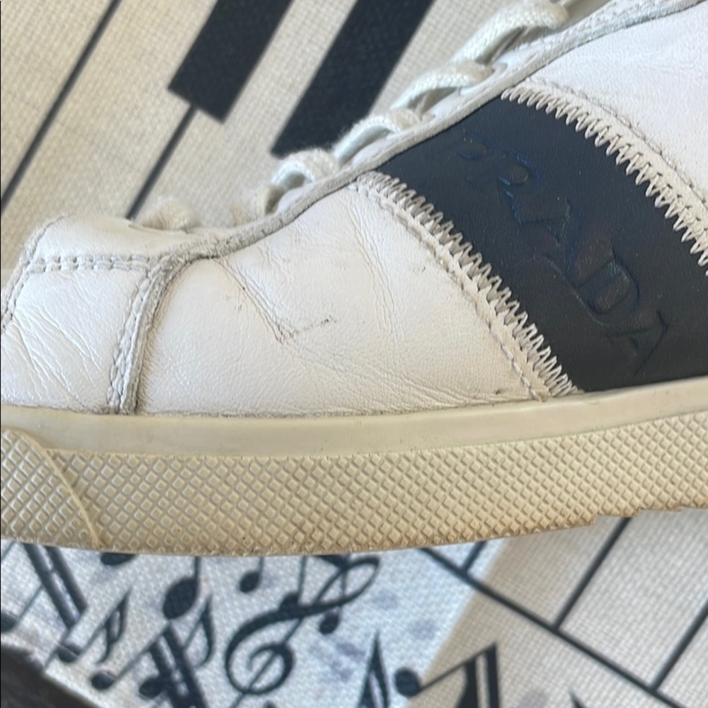 Prada White and Blue Men's Sneakers Size 6.5 Unisex - Picture 7 of 13
